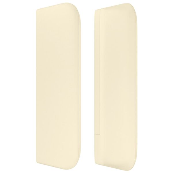 vidaXL Vzglavje z u&scaron;esi krem 203x16x78/88 cm umetno usnje