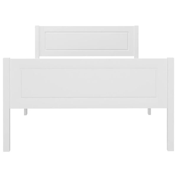 vidaXL Posteljni okvir iz trdne borovine bel 100x200 cm