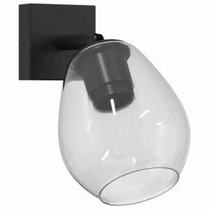 vidaXL Stropni reflektor Črna 13 x 13 x 26 cm Steklo in Kovina