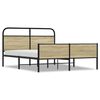 vidaXL Kovinski posteljni okvir brez vzmetnice sonoma hrast 150x200 cm