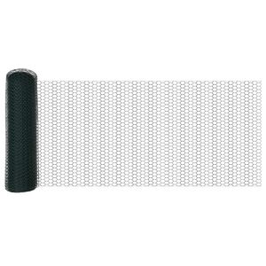 vidaXL &Scaron;esterokotna ograja Zelena 0,4 x 10 m PVC