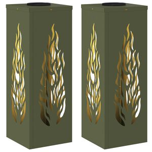 vidaXL Solarno LED svetilo za pot 2 kos Toplo bela 18 x 18 x 50 cm