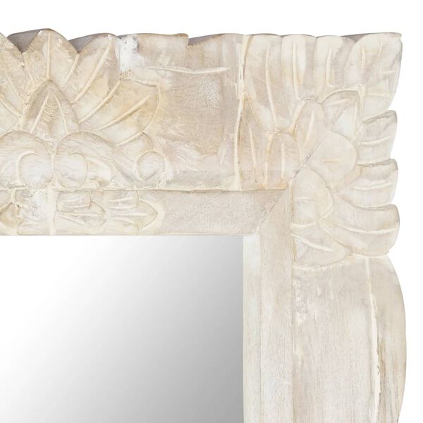 vidaXL Ogledalo belo 110x50 cm trden mangov les