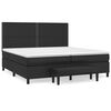 vidaXL Box spring postelja z vzmetnico črna 200x200 cm umetno usnje