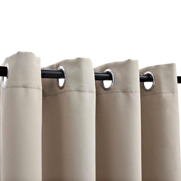 vidaXL Zatemnitvena zavesa s kovinskimi obročki bež 290x245 cm