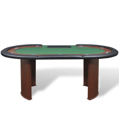 vidaXL Poker miza za 10 oseb z delivcem in držalom za žetone zelena