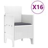 vidaXL Vrtna jedilna garnitura s blazinami z blazino 17 pcs Bela PP