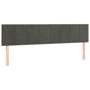 vidaXL Posteljno vzglavje temno siva 200x5x78/88 cm žamet