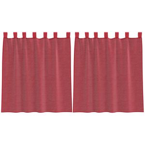 vidaXL Voile zavese z zankami 2 kosa vinsko rdeče 140x140 cm
