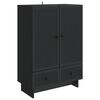 vidaXL Strani &scaron;al Črna 66 x 34,5 x 95 cm Konstruirano leseno