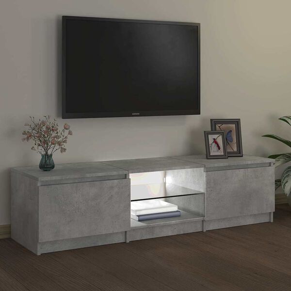 vidaXL TV omarica z LED lučkami betonsko siva 140x40x36 cm