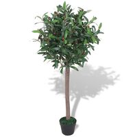 vidaXL Umetna rastlina lovorjevo drevo v loncu 120 cm zelene barve
