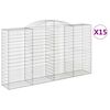 vidaXL Obokane gabion ko&scaron;are 15 kosi 300x50x160/180cm pocinkano železo