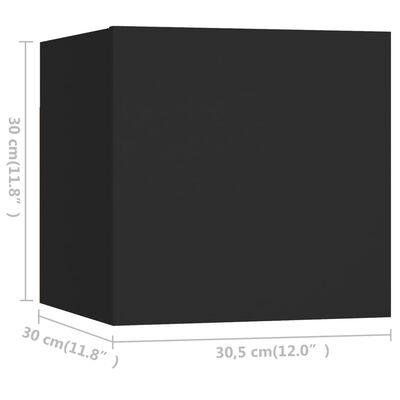 vidaXL Komplet TV omaric 3-delni črna iverna plošča