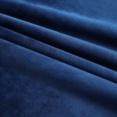 vidaXL Zatemnitvena zavesa z obešali žametna temno modra 290x245 cm