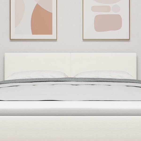 vidaXL Vzglavje z vzglavjem krema 144 cm Umjetno usnje