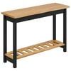 VidaXL Konzolna miza EKAI Črna 112 x 35 x 76 cm Trdna borovina