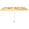 vidaXL Prostostoječa ročno zložljiva tenda 450x300 cm rumena/bela