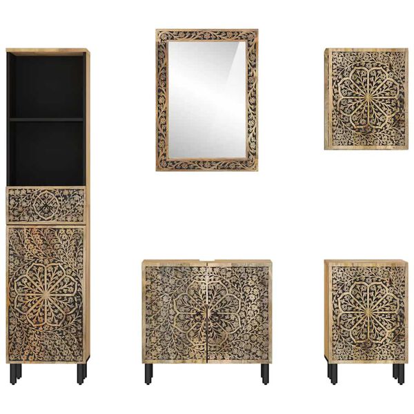 vidaXL Kopalni&scaron;ka garnitura 5-delna trden mangov les