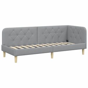 vidaXL Kotna postelja Svetlo siva 80 x 200 cm blago