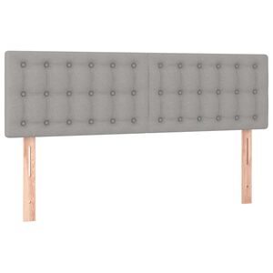 vidaXL Posteljno vzglavje svetlo siva 144x5x78/88 cm blago