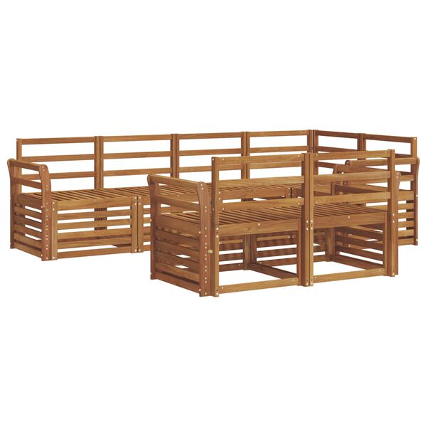 vidaXL Sedežne garniture 7 pcs Naravna Masiven les akacije