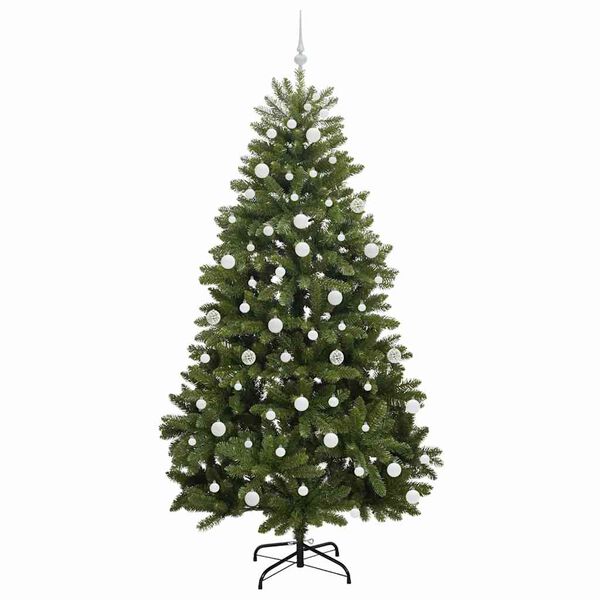 vidaXL Umestno božično drevo med 300 LED Zelena 210 cm PVC in kovina