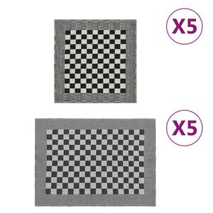 vidaXL Komplet brisač 10-delni črn in bel bombaž