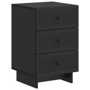 vidaXL Nočna omarica s predalom Črna 43 x 41 x 66,5 cm Inženirski les