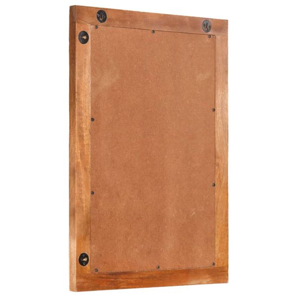 vidaXL Kopalniško ogledalo rjav 50x70x3 cm trden mangov les in steklo