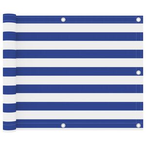vidaXL Balkonsko platno belo in modro 75x500 cm oksford blago