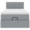 vidaXL Otomanska postelja z vzmetnico siv 90x200 cm blago