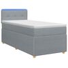 vidaXL Postelja boxspring z vzmetnico Svetlo siva 90 x 190 cm Blago