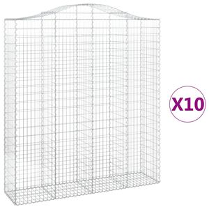 vidaXL Obokane gabion ko&scaron;are 10 kos 200x50x220/240 cm pocinkano železo