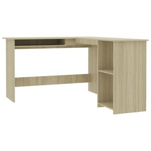 vidaXL Kotna miza L-oblike sonoma hrast 120x140x75 cm iverna plo&scaron;ča