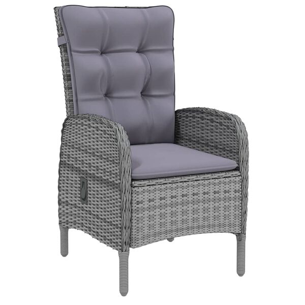 vidaXL Vrtna jedilna garnitura 9-delna poli ratan siva