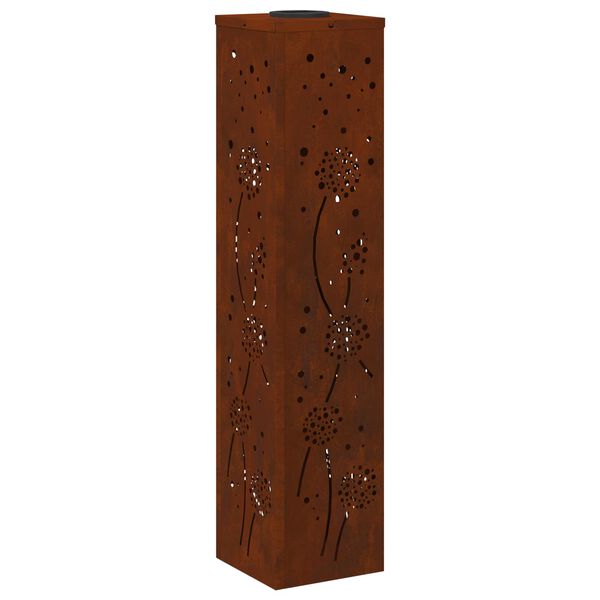 vidaXL Solarno LED svetilo za pot 2 pcs Rjav Vremensko odporno jeklo