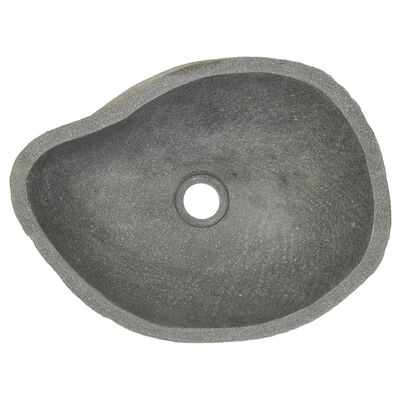 vidaXL Umivalnik iz rečnega kamna ovalen 37-46 cm