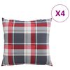 vidaXL Blazine za kavč 4 kosi rdeče karo vzorce 50x50 cm blago