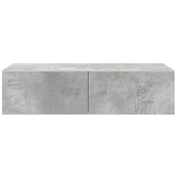 vidaXL Stenska polica s predali betonsko siv 60x26,5x15 cm inž. les