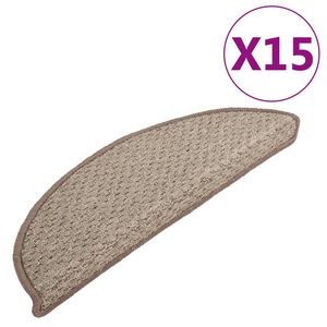 vidaXL Preproge za stopnice 15 kosov rjave 65x21x4 cm