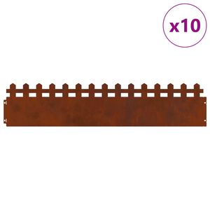 vidaXL Robniki za trato 10 pcs Rjav 103 x 0,05 x 22 cm