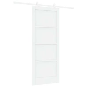 vidaXL Drsna vrata Bela 83 x 202 cm Trdna borovina