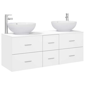 vidaXL Komplet pohi&scaron;tva za kopalnico 3 kos Bela 49,5 x 44,5 x 65 cm