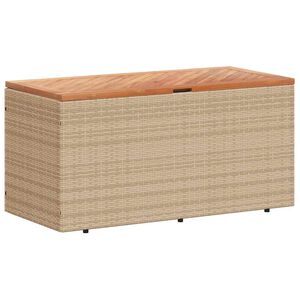 vidaXL Vrtna &scaron;katla za shranjevanje bež 110x50x54 cm PE ratan akacija