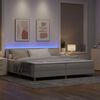 vidaXL LED Box Spring Postelja z vzmetnico Taupe 200 x 200 cm blago