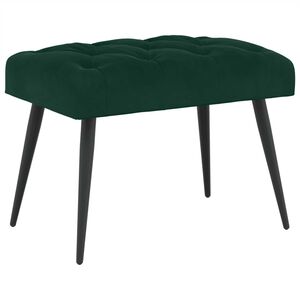 vidaXL Klop s gumbnim oblazinjenjem Temno zelena 60 x 40 x 45 cm Žamet