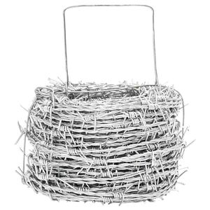 vidaXL Žica s trnjem srebrna 50 m Cinkana jeklena