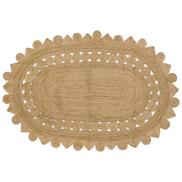 vidaXL Preproga Rjava 152 x 245 cm Juta