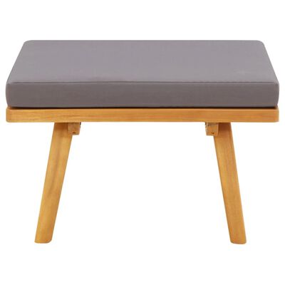 vidaXL Vrtni stolček za noge z blazino 60x60x29 cm trden akacijev les